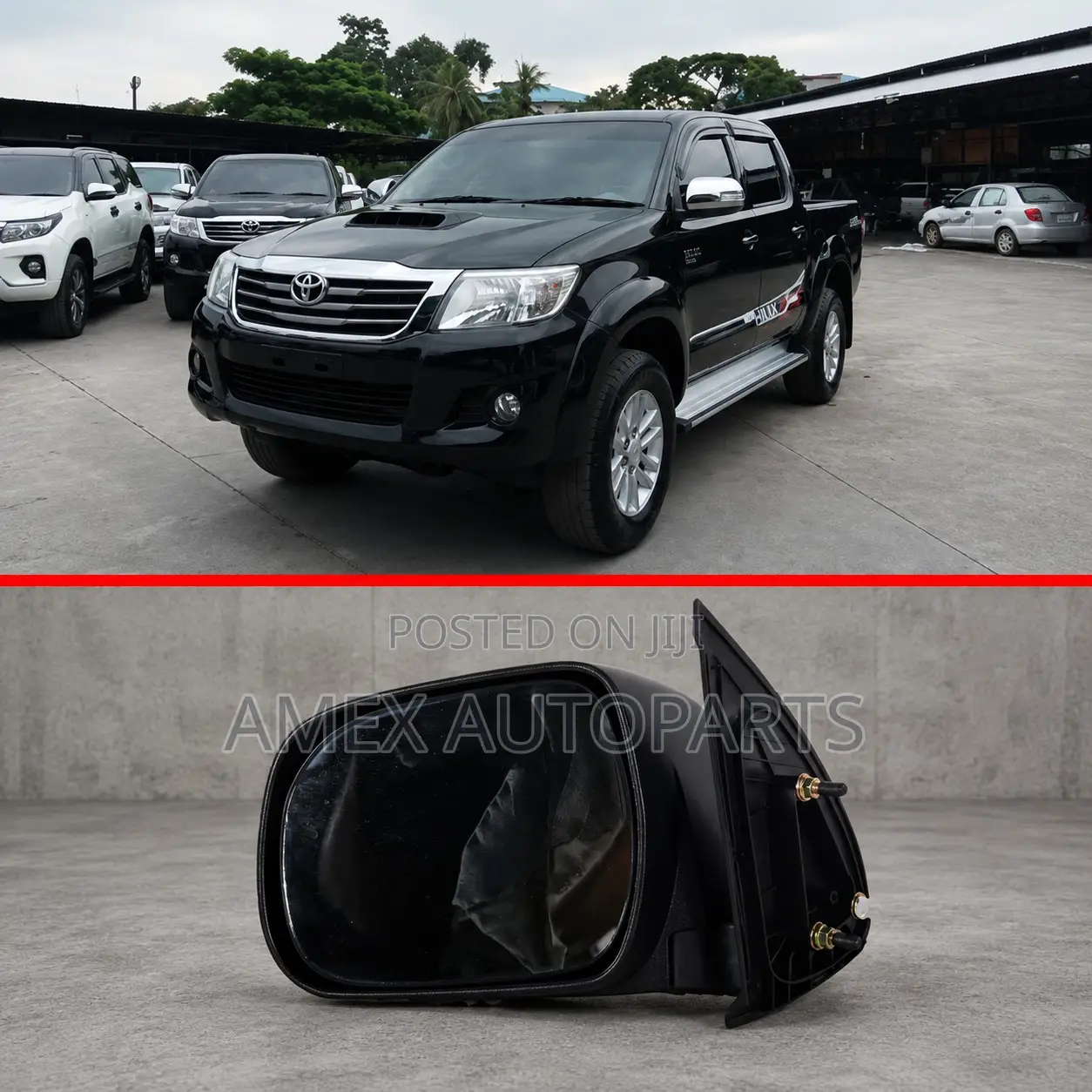 Side Mirror Toyota Hilux Vigo Black Manual