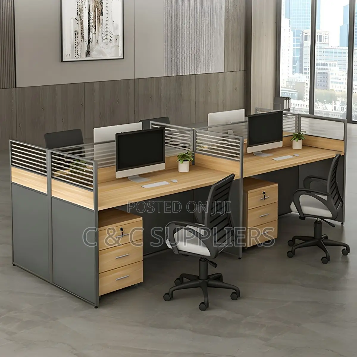 4 Person Office Workstation.