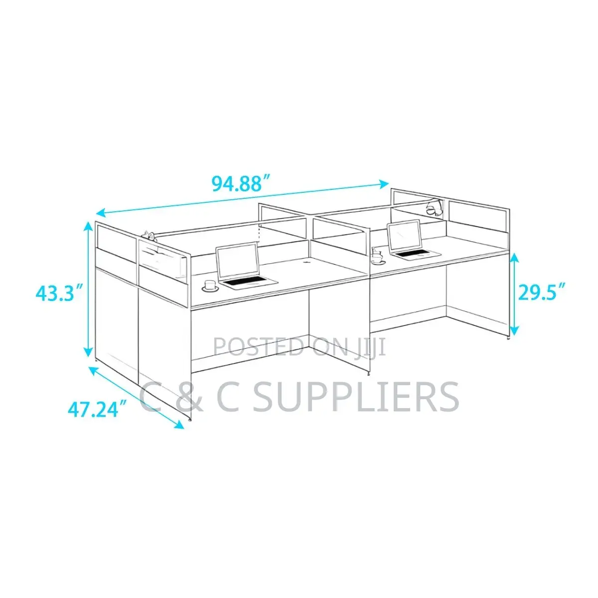 4 Person Office Workstation.