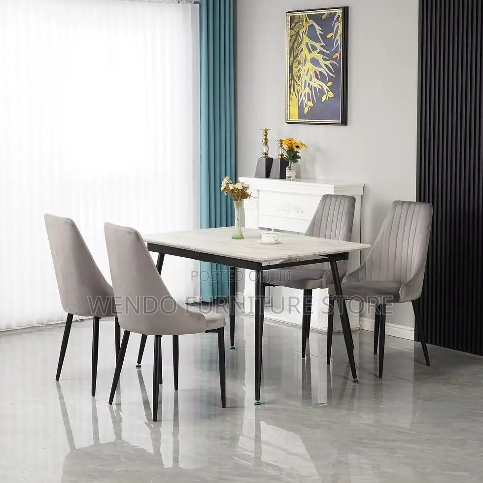 Dining Set; Four Elegant Seaters Dining Set