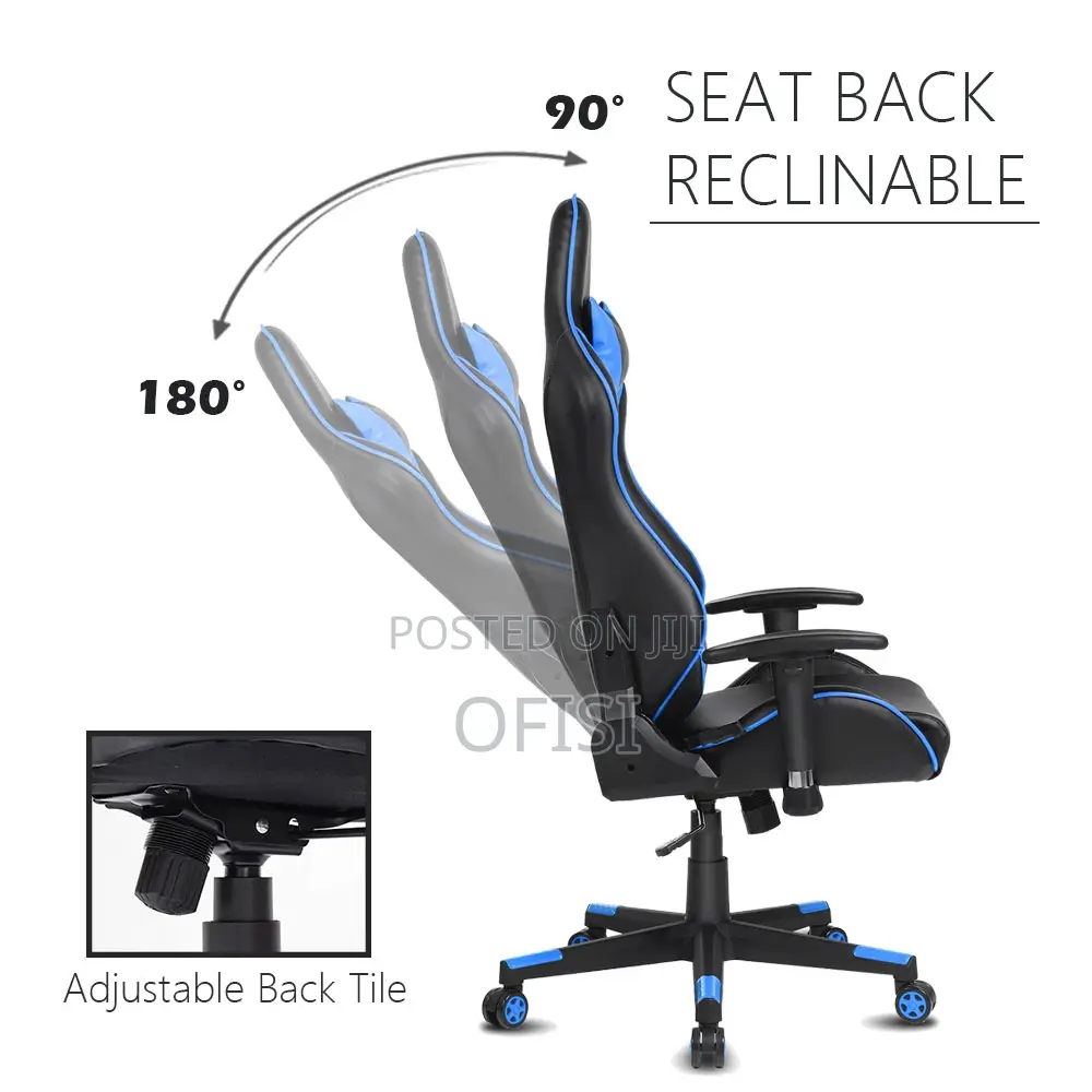 Gaming Chair - Black, Red, Blue Gold Colors