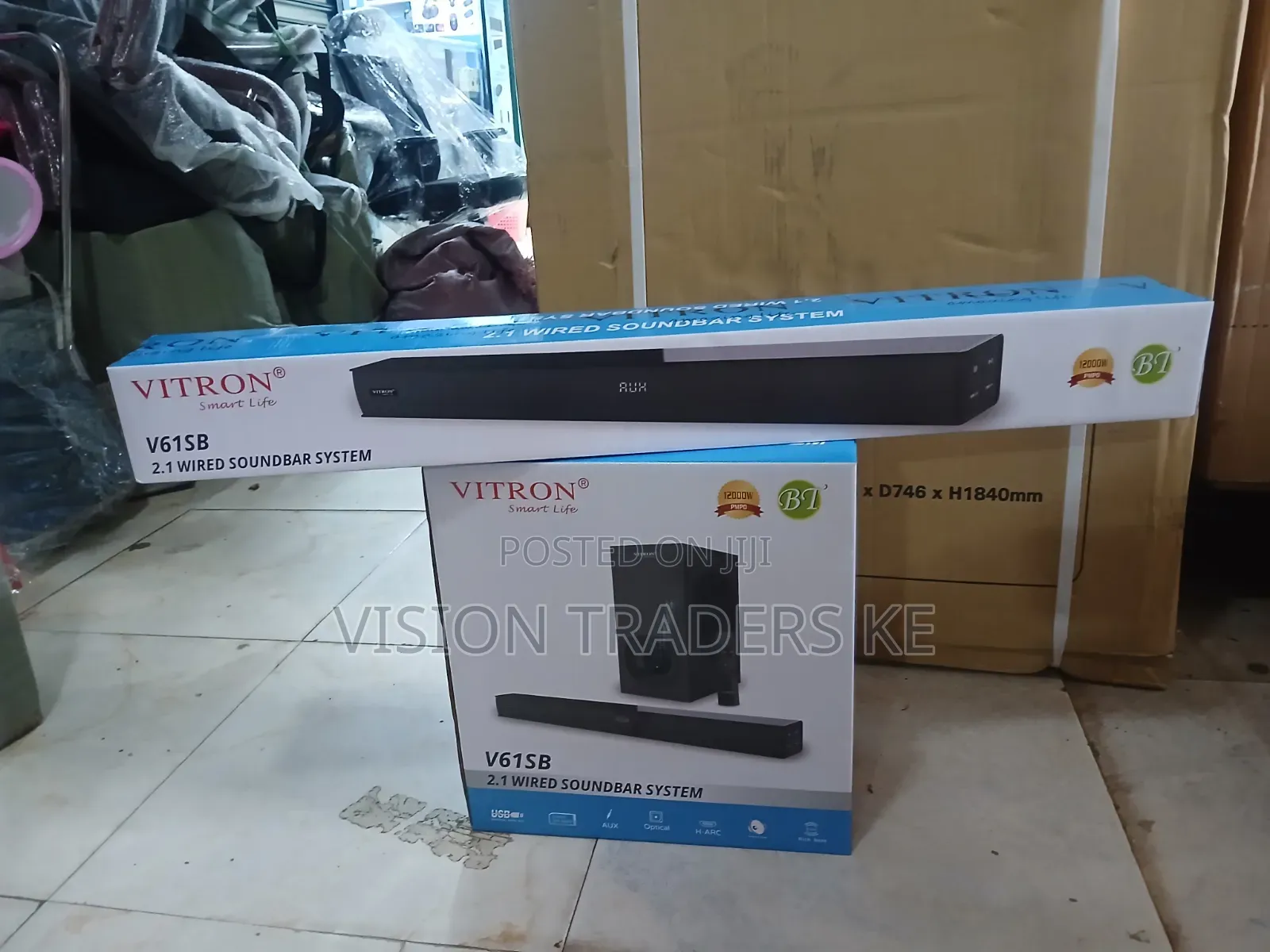 Vitron V61SB 2.1Channels Wired Soundbar System Woofer With Bluetooth