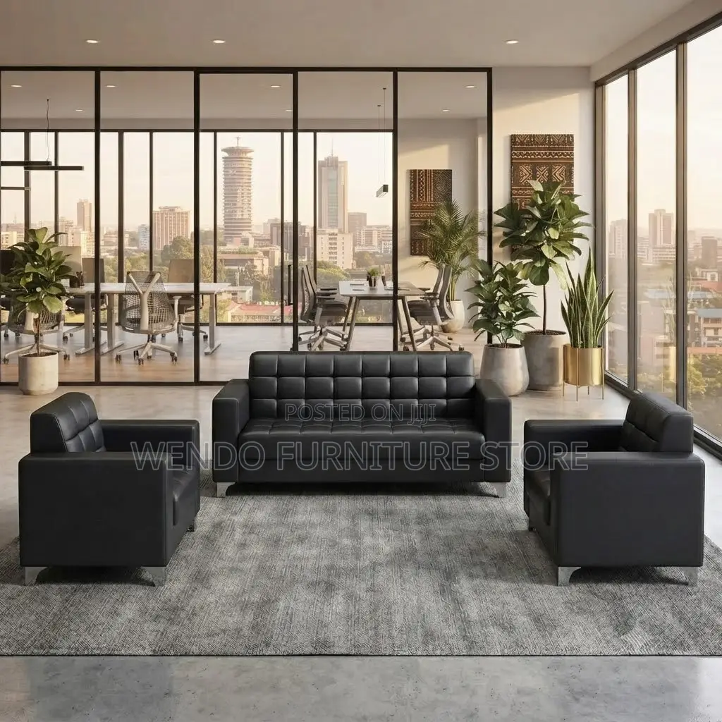 Office Sofa; Five Seaters Leather Staff Office Executive Sofa Sets