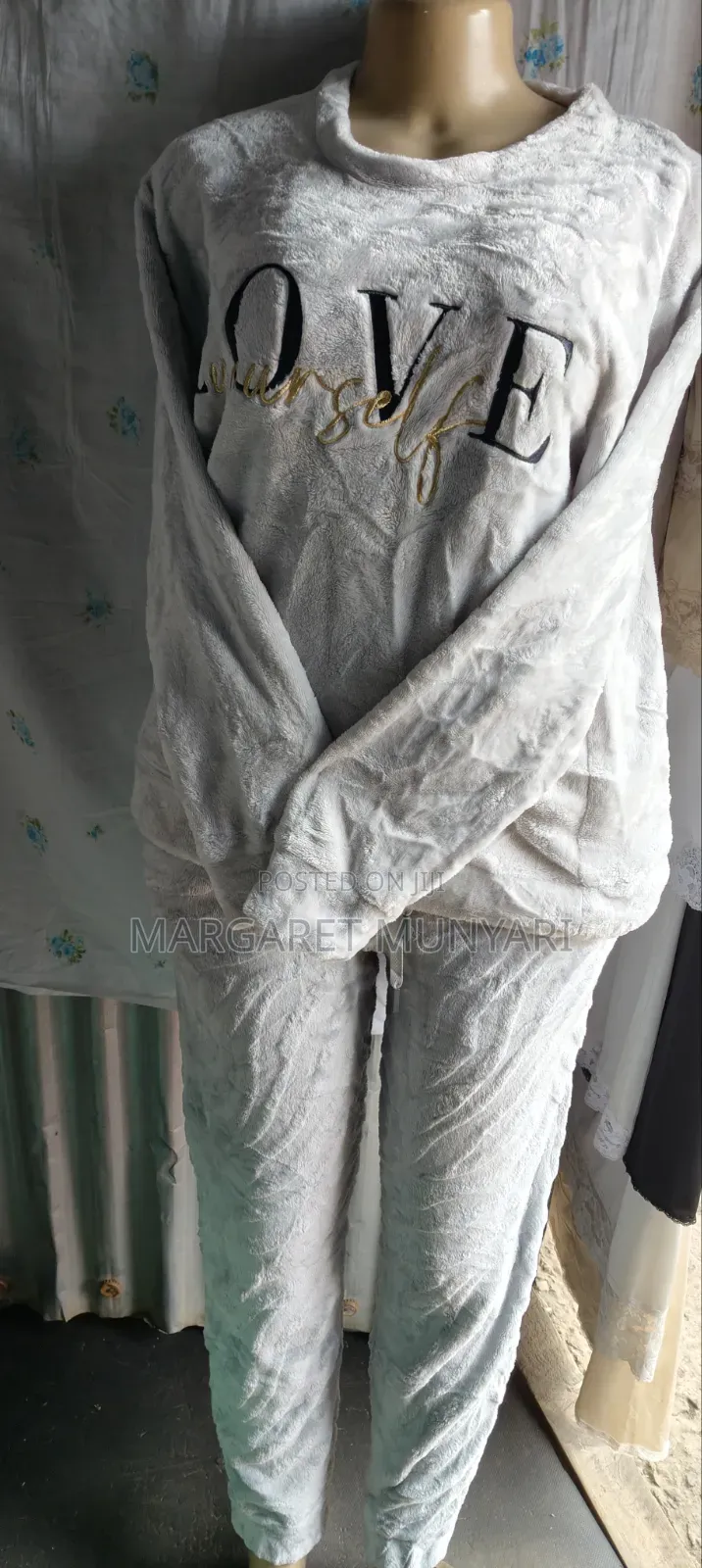 Light Gray and Star Blue Fleeze Pajamas Wears