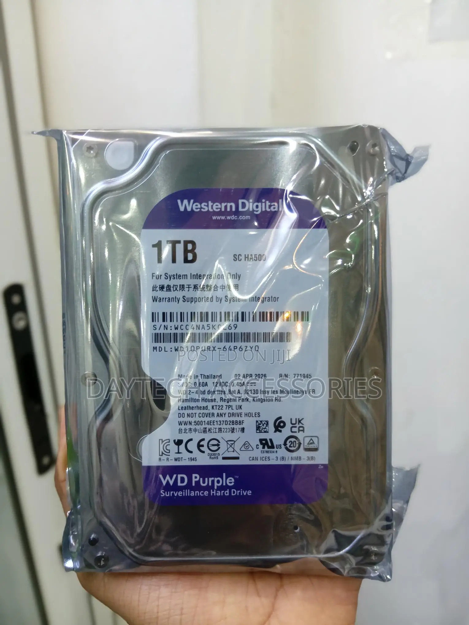 Western Digital WD Purple 1TB Surveillance Hard Drive WD10PURX-64P6ZY0