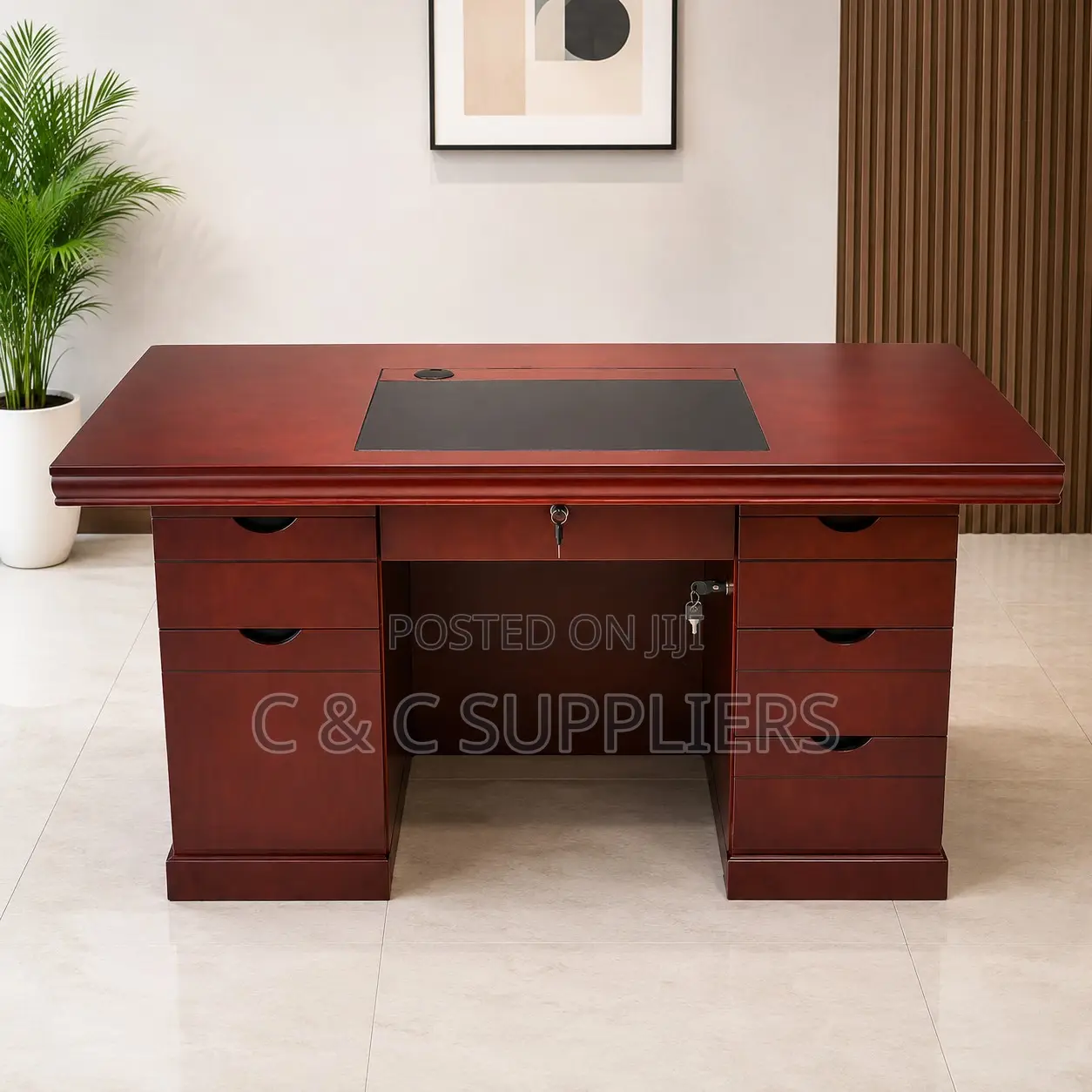 Executive Work Desk With Built-in Drawers-1.2m