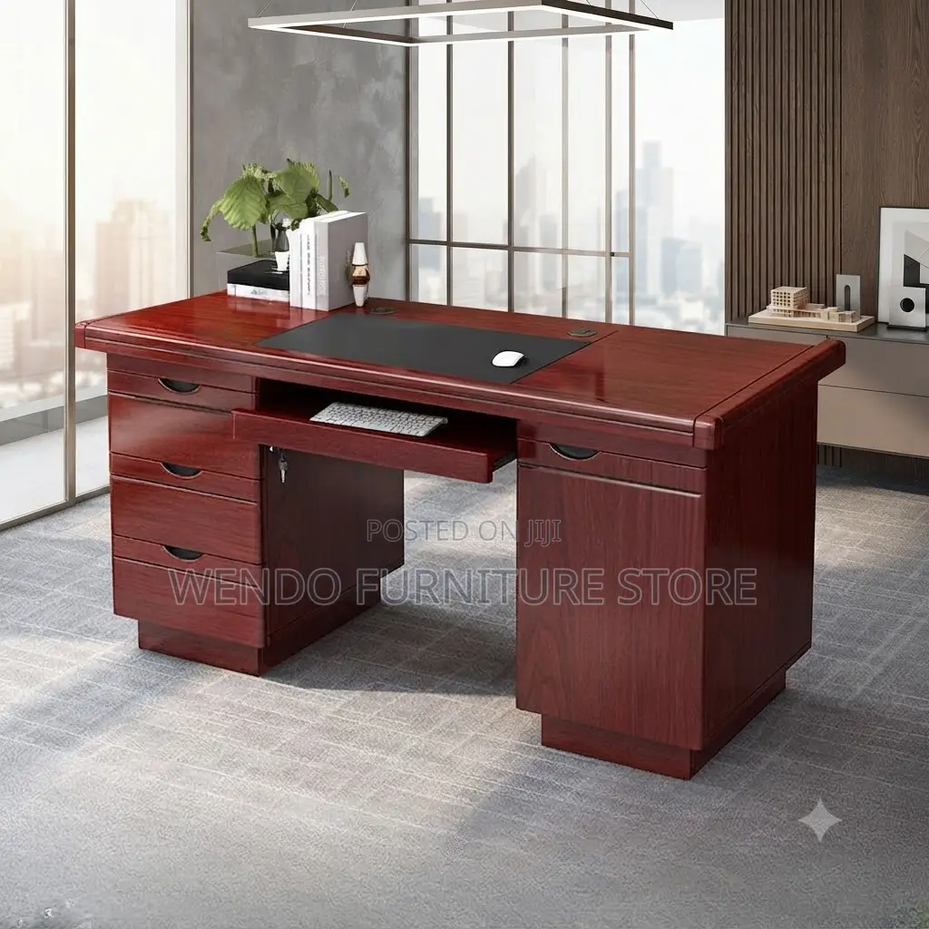 Office Desk; 1.4 Meters Executive Home Office Mahogany Drawered Desk