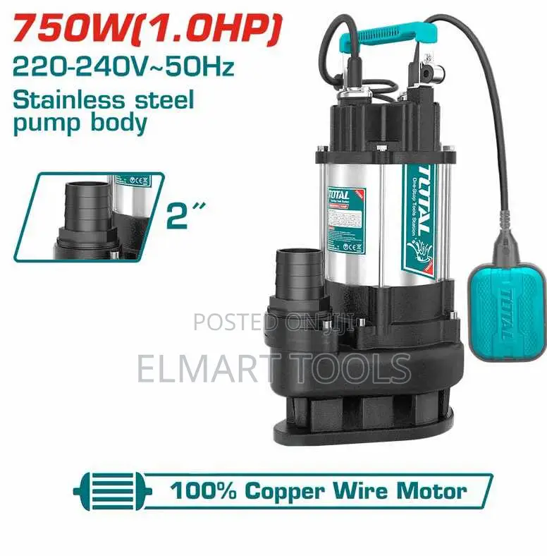 Total TWP775016 Sewage Submersible Pump 750W(1.0HP) Max.head:13m