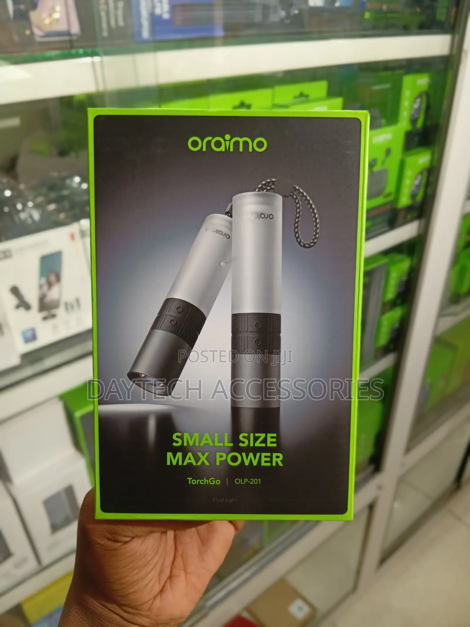 Oraimo TorchGo Portable High-Power Flashlight Touch in Black