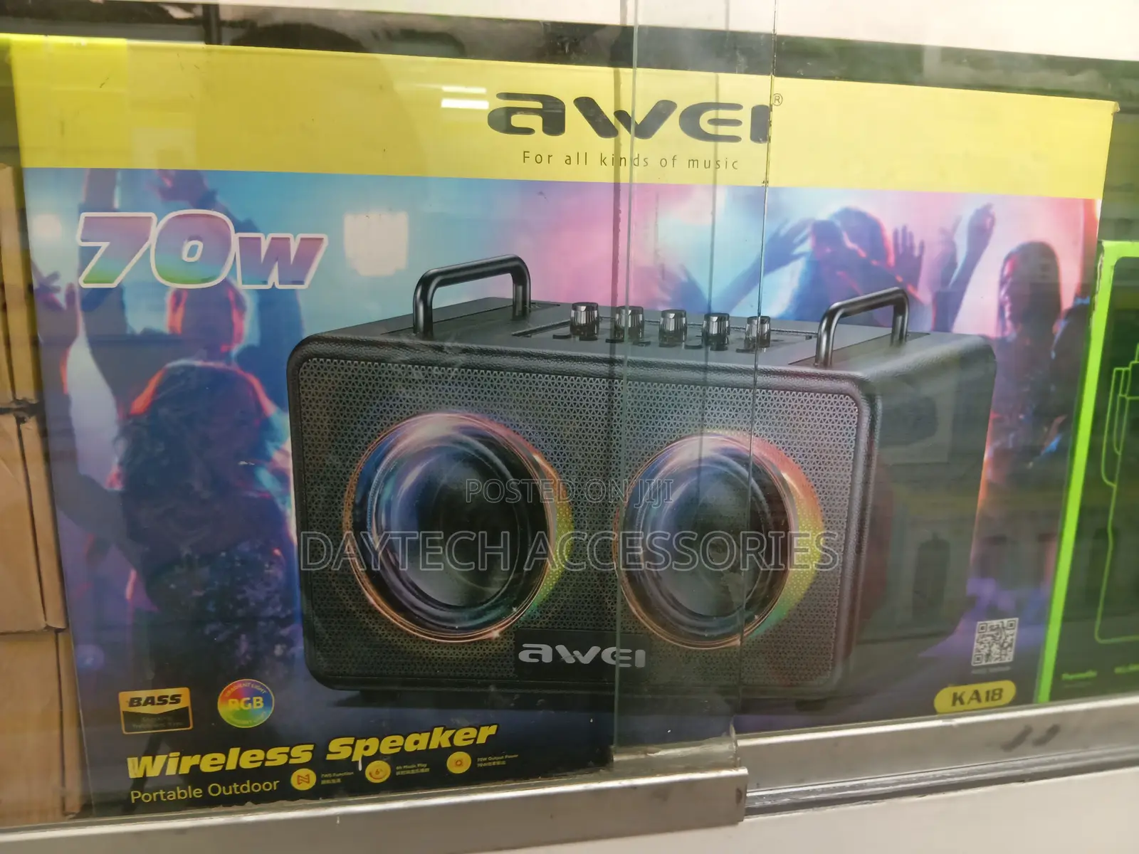 The Awei KA18 70W Wireless RGB Outdoor Bluetooth Speaker.
