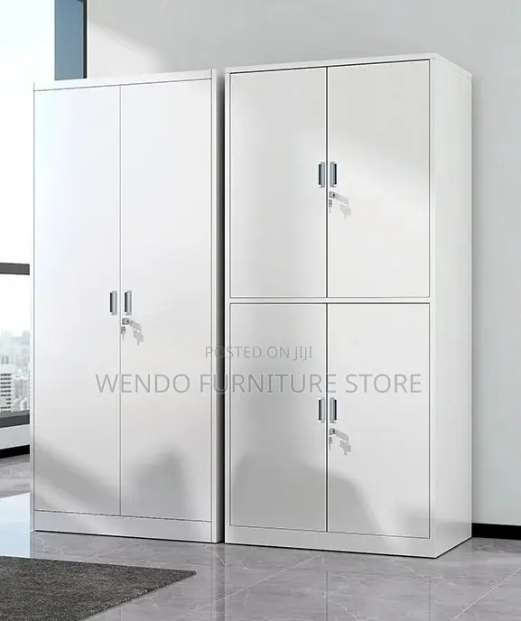 Office Cabinet : Lockable White Metallic Office Filing Cabinet