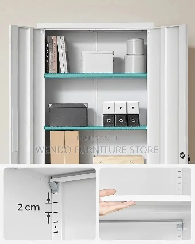 Office Cabinet : Lockable White Metallic Office Filing Cabinet