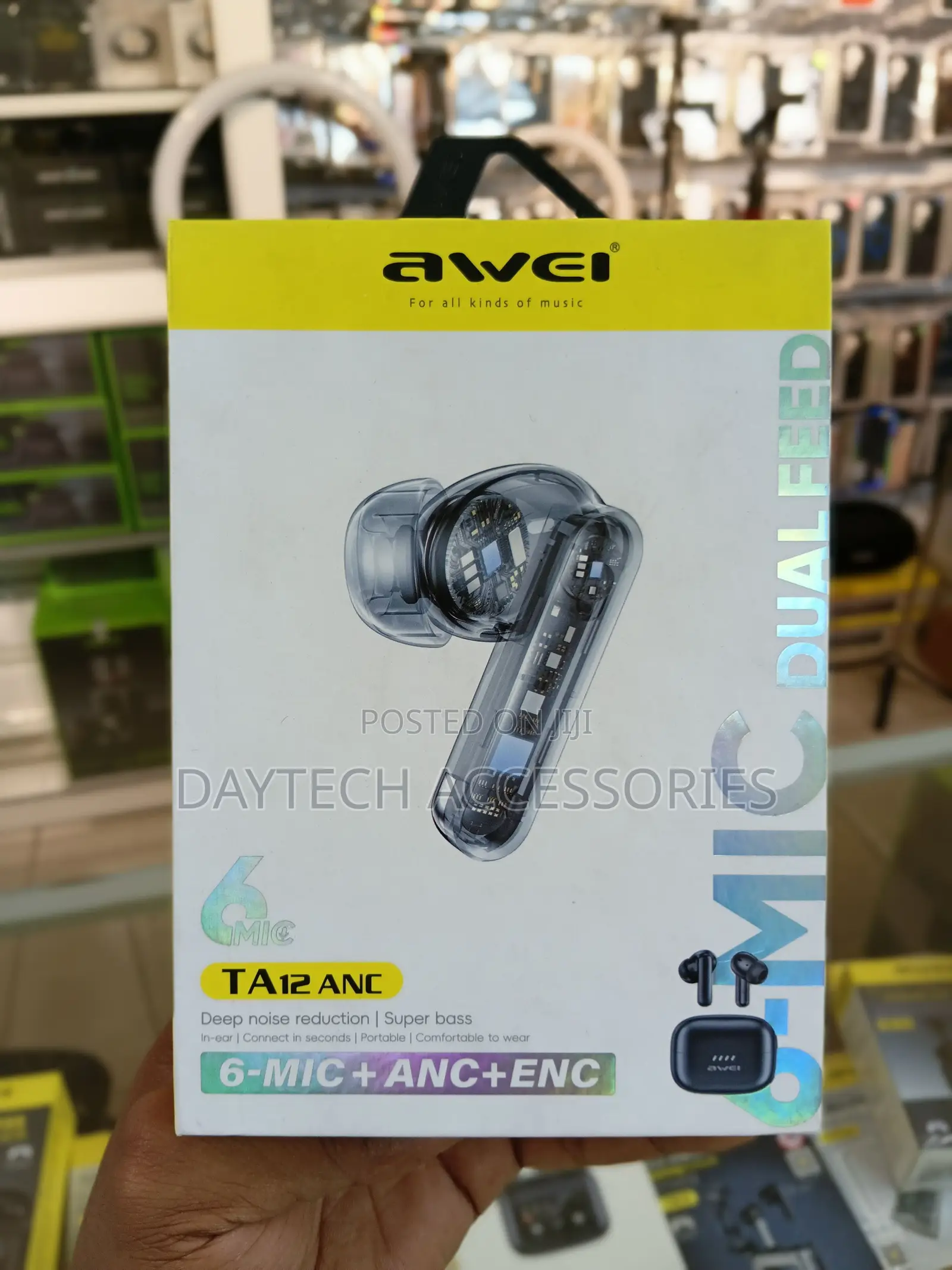 Awei TA12 True Wireless Bluetooth Earbuds With (ANC)