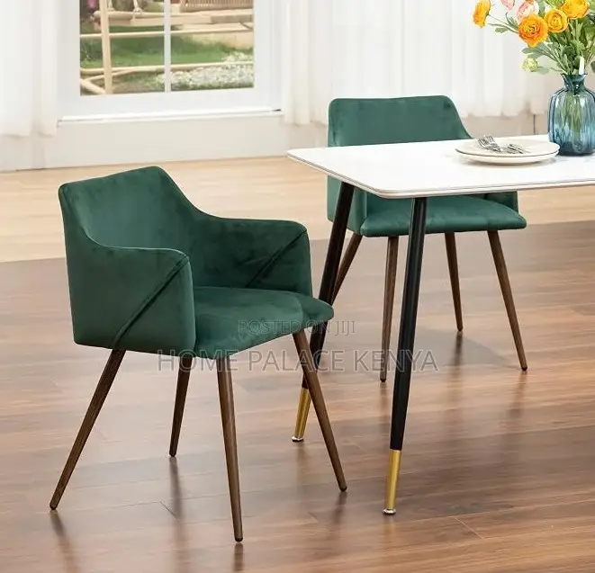 Dining Chair: Velvet Dream Texture Chair With Dark Oak Metal Legs