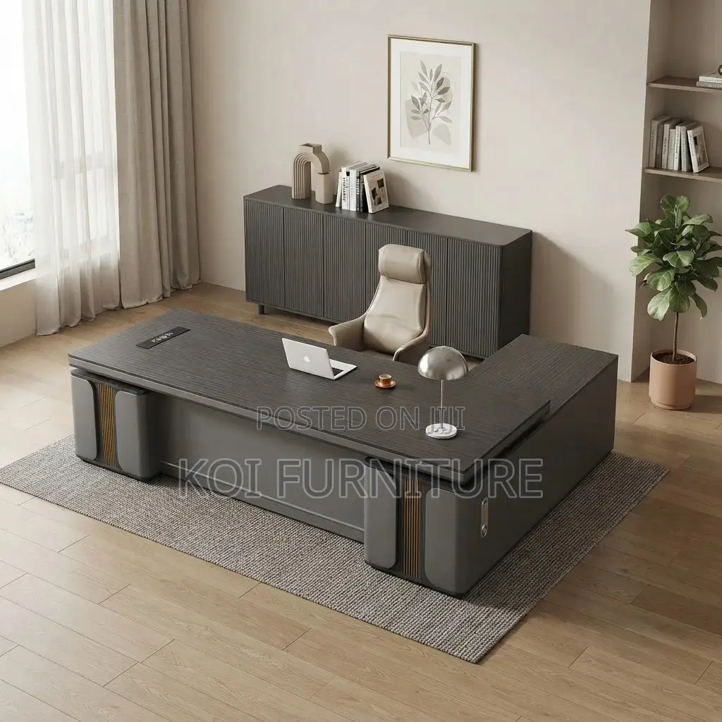 Office Desk; 2.4 Meters Executive Office Desk in L Shaped Figure
