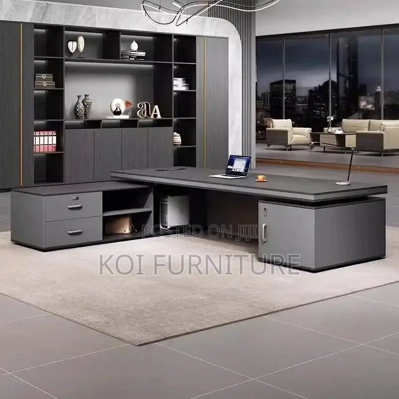 Office Desk; 2.4 Meters Executive Office Desk in L Shaped Figure