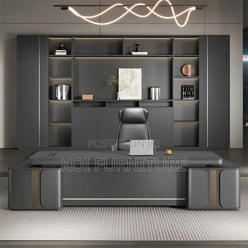 Office Desk; 2.4 Meters Executive Office Desk in L Shaped Figure