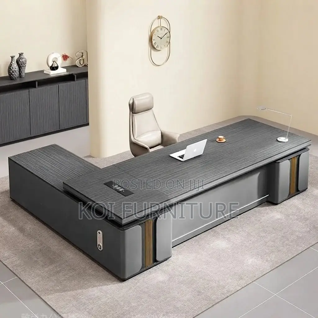 Office Desk; 2.4 Meters Executive Office Desk in L Shaped Figure