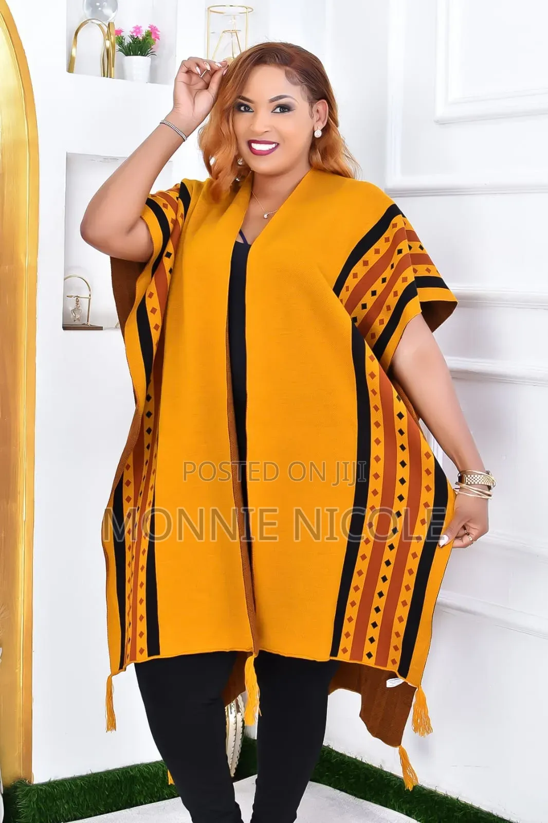Casual Winter Patterned Poncho /Shawls
