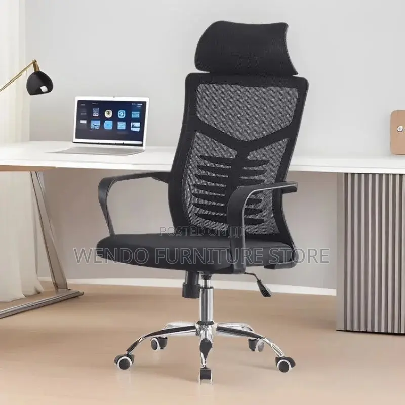 Office Chair : High-Back Black Ergonomic Mesh Office Chair
