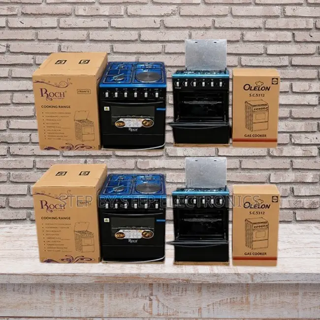 Glass Lid 4 Gas 3 Gas Burners +1 Electric Free Standing Cooker
