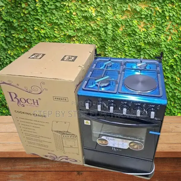 Glass Lid 4 Gas 3 Gas Burners +1 Electric Free Standing Cooker