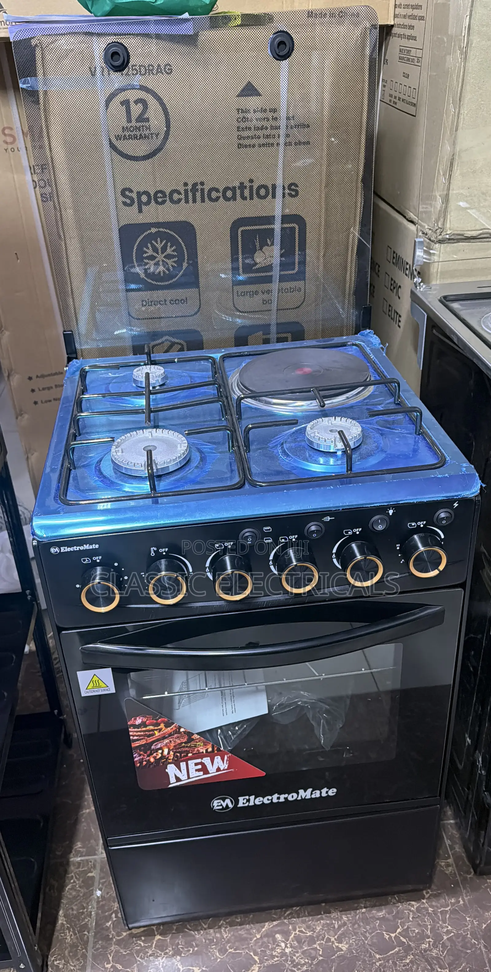 3+1 Electromate Standing Cooker With an Electric Oven