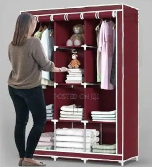 3 Column Portable Metallic Wardrobe