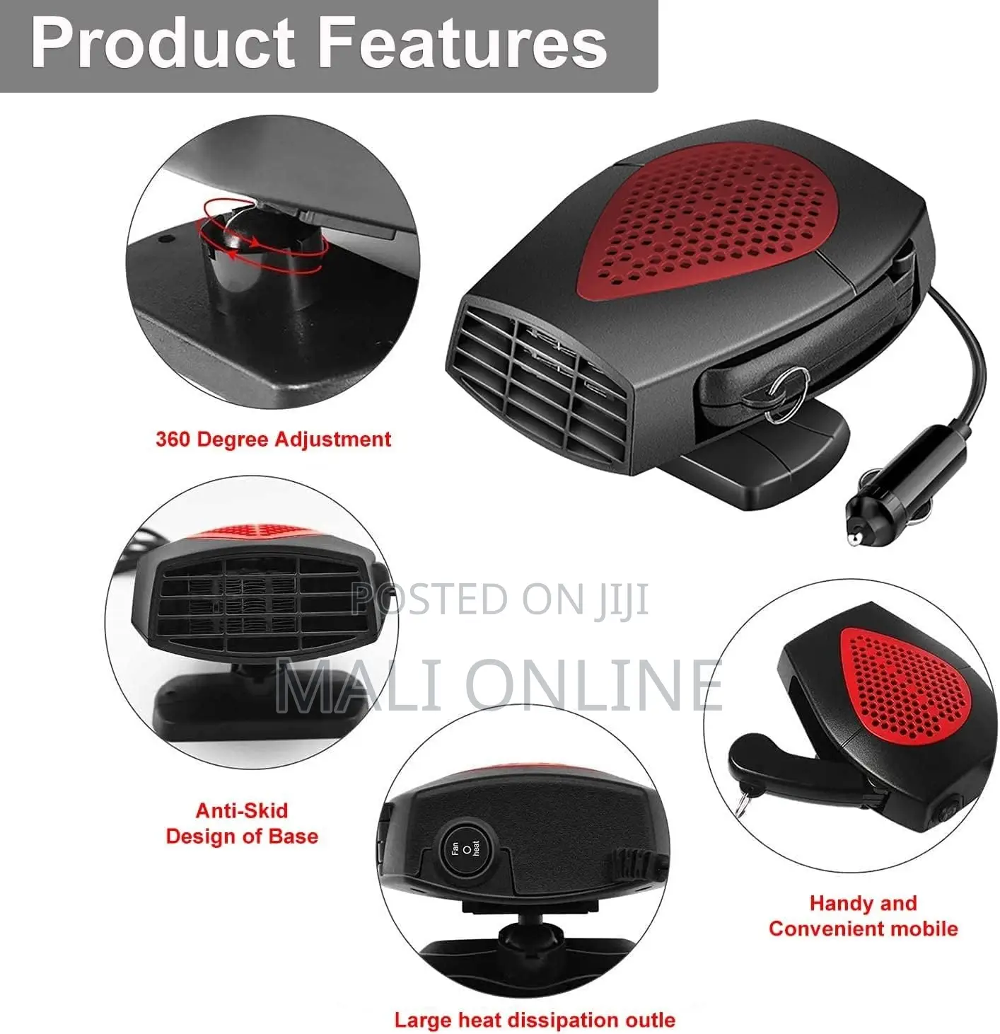 150W Car Heater Fan 24V Defroster Demister for Truck Lorry Bus Van SUV
