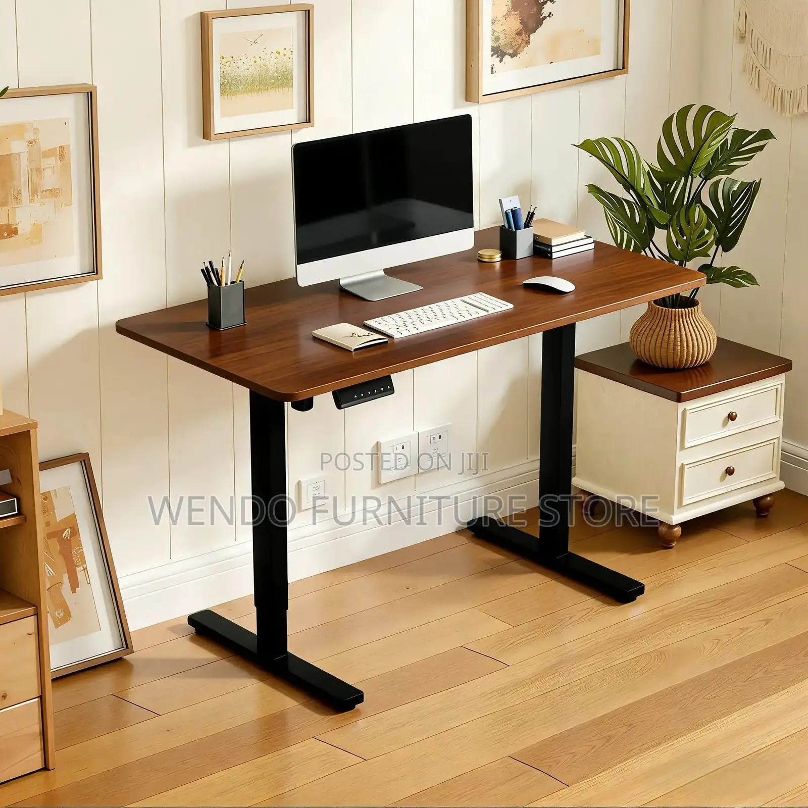 Office Desk : 1.4M Electric Height-Adjustable Desk