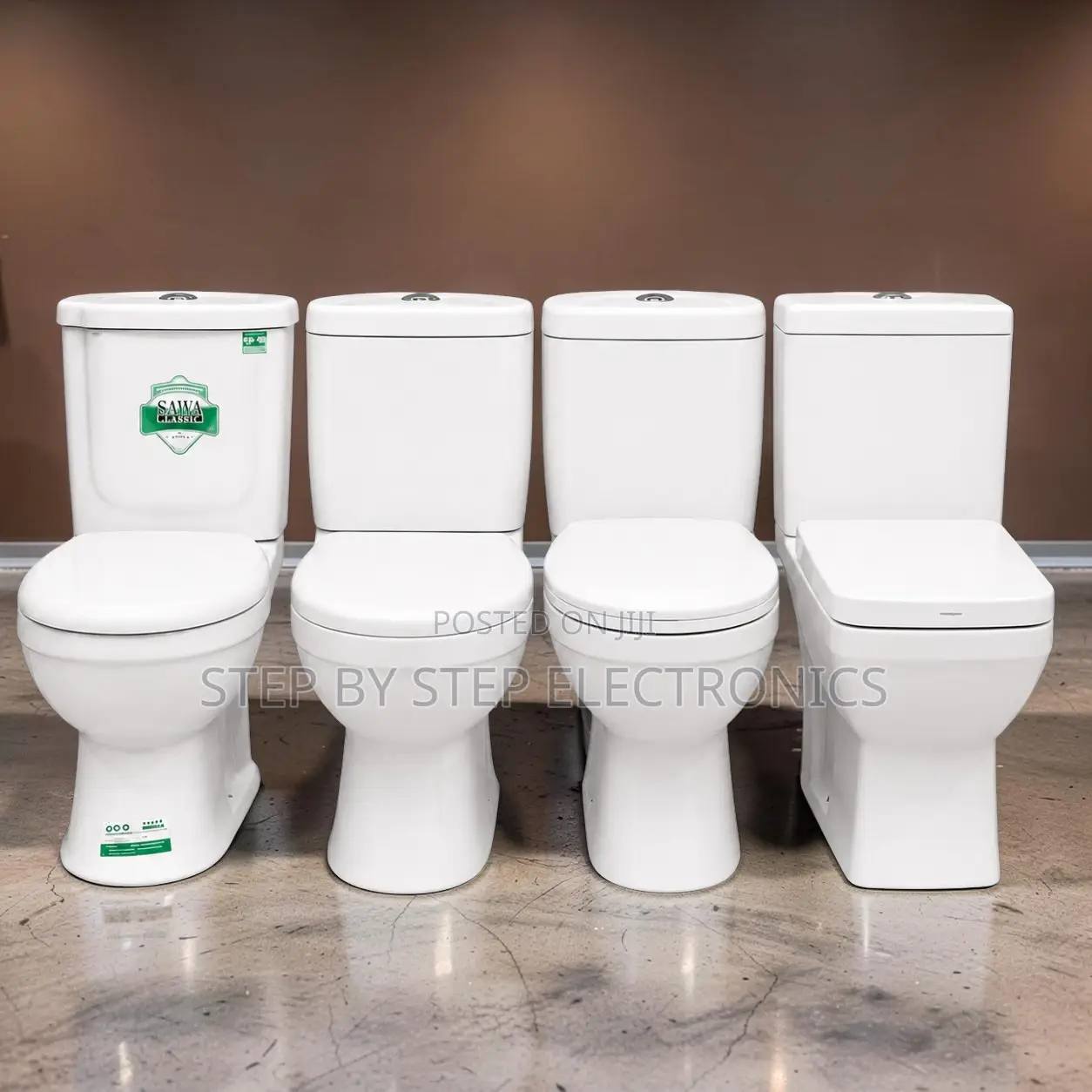 Premium White Ceramic Toilet Suite Modern Bathroom Collection Display