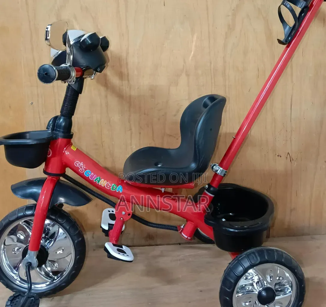 Red Kids Tricycle With Supporting Handle