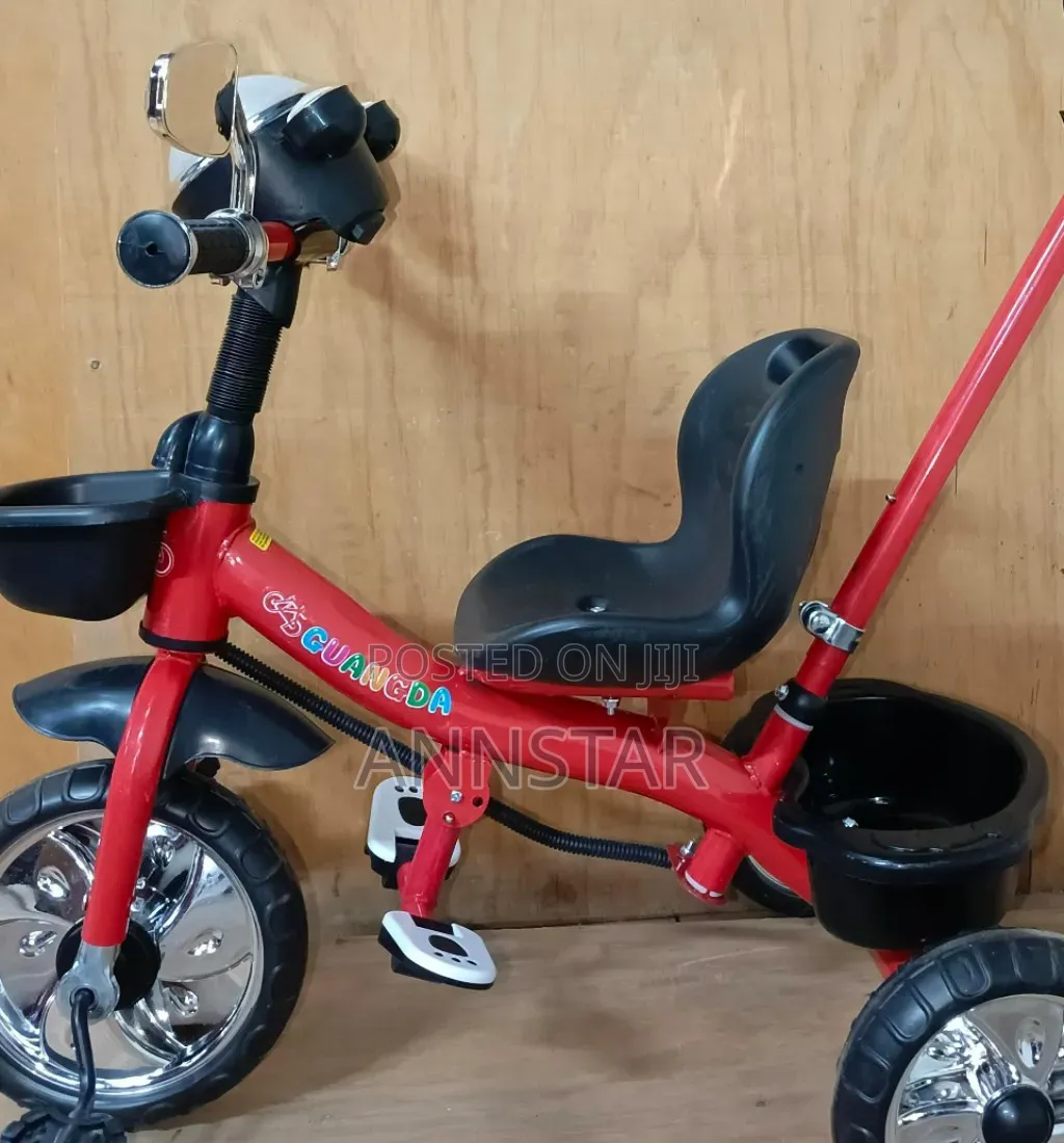 Red Kids Tricycle With Supporting Handle