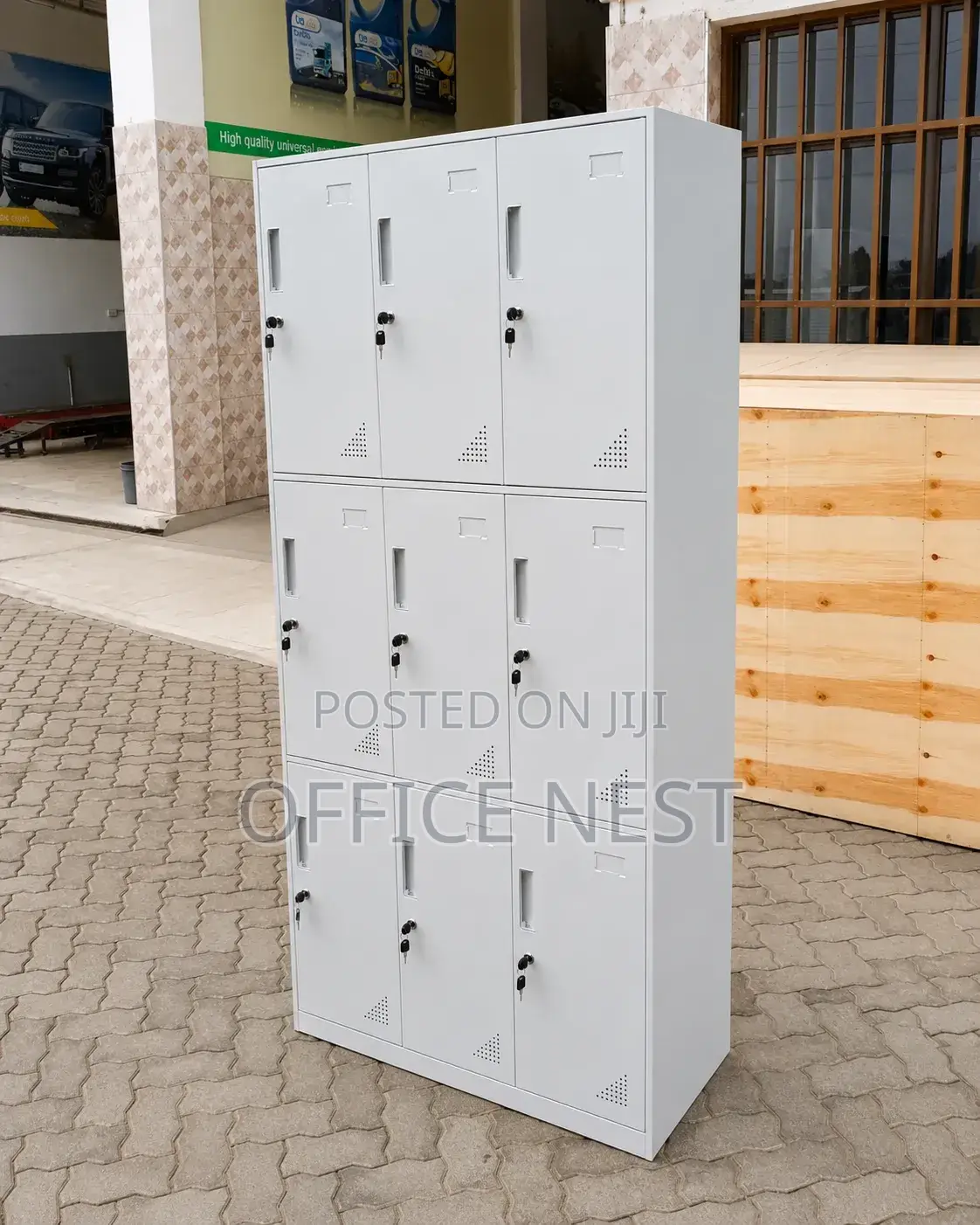 Metal Locker Cabinet With 9 Lockable Door