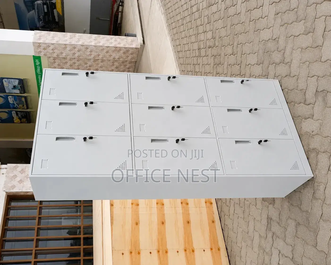 Metal Locker Cabinet With 9 Lockable Door