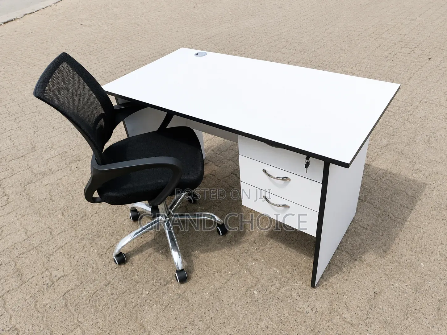 Modern Office Desk With Mesh Chair Workstation Set