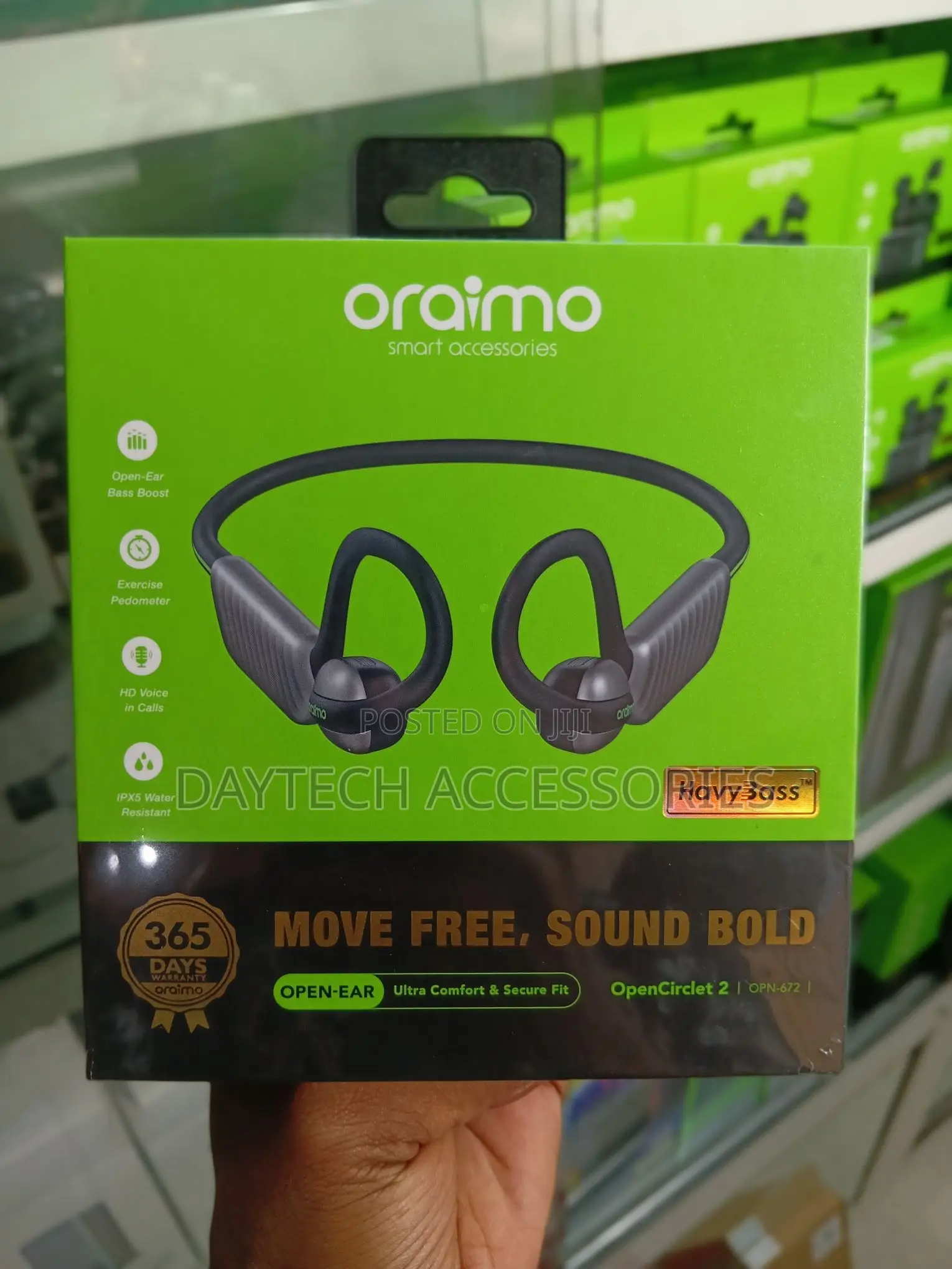 Oraimo OpenCirclet 2 Open-Ear Wireless Headphones in Black