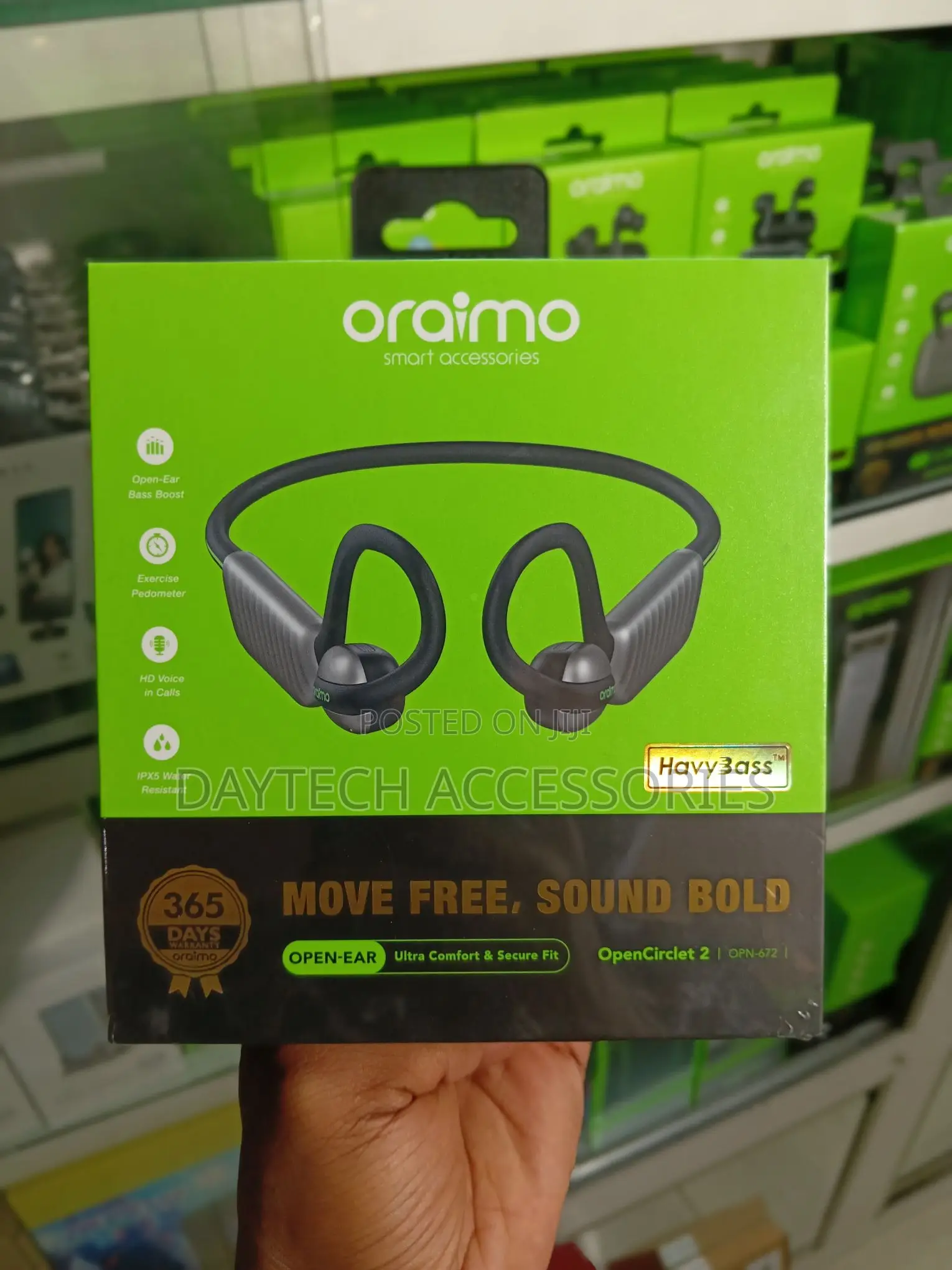 Oraimo OpenCirclet 2 IPX5 Steps Tracking Open-Ear Earphones