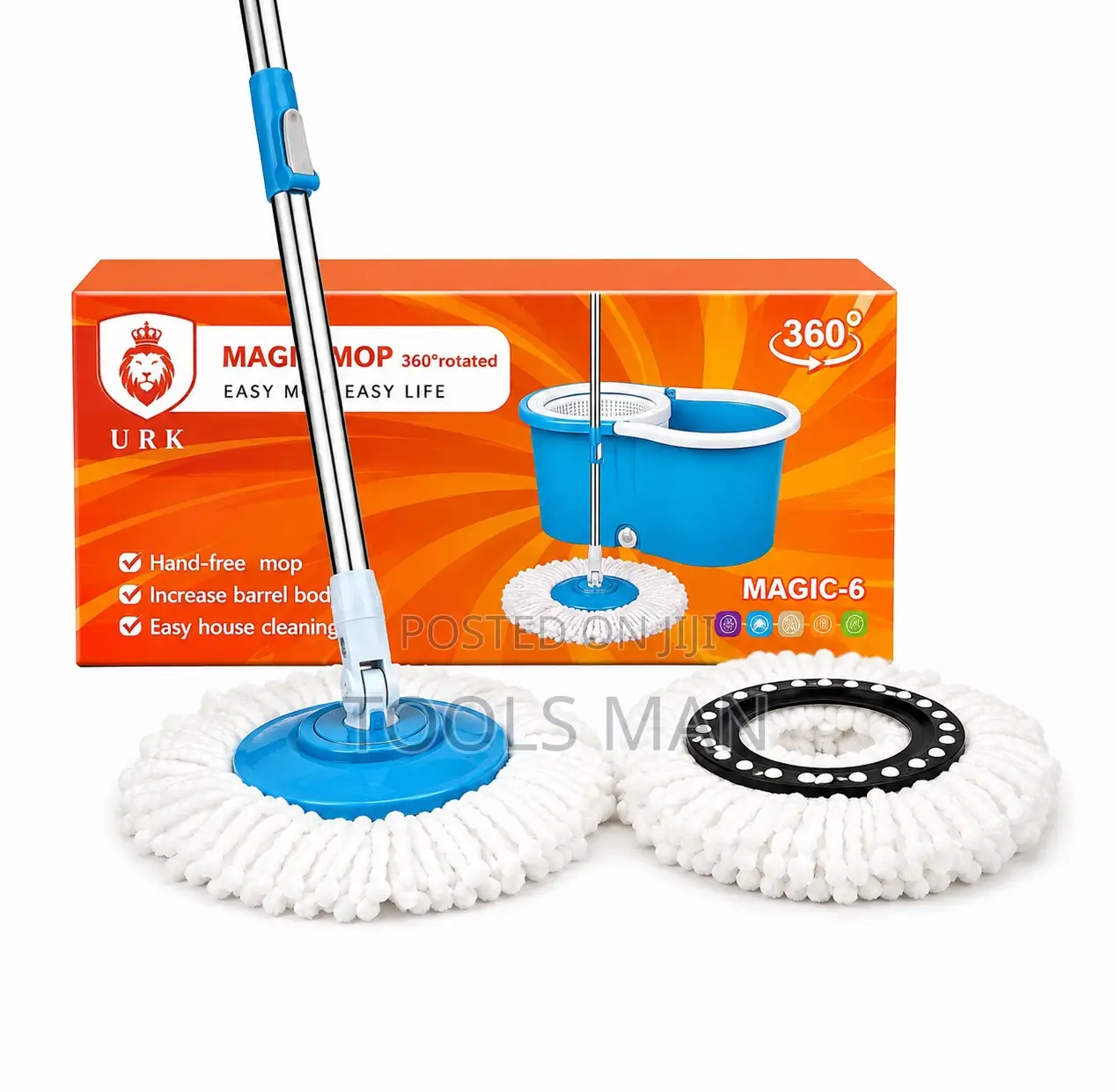 URK MAGIC-6 Spin Mop Bucket Set 360 Degree Microfiber