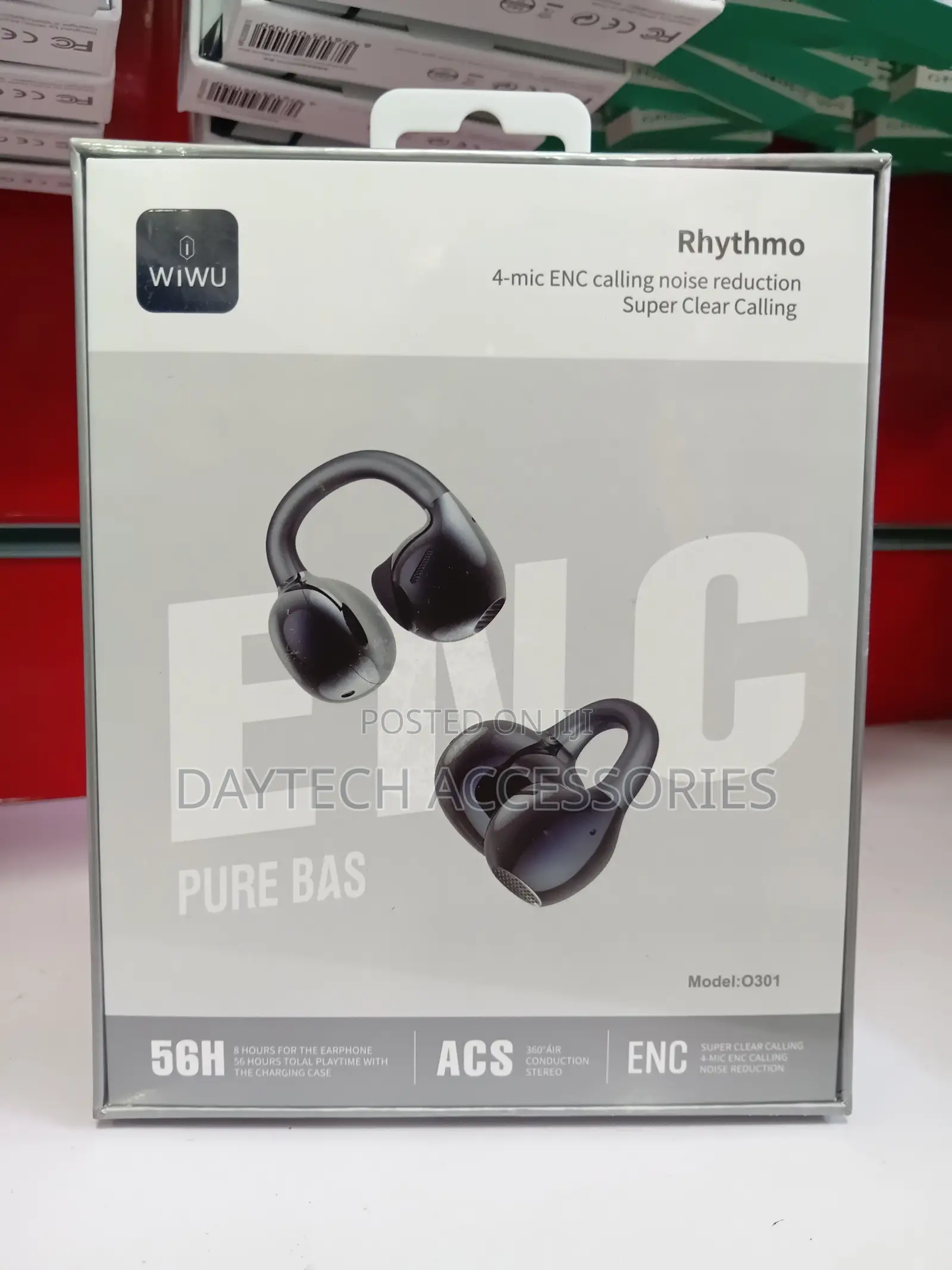 WIWU Rhythmo Open-Ear Clip-on Wireless Earbuds Featuring 4-Mic ENC.