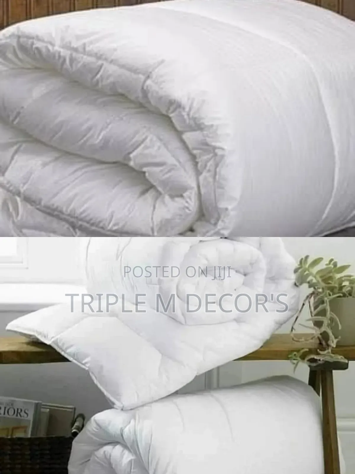 6 by 6 White Cotton 4 PCS Duvet Sets