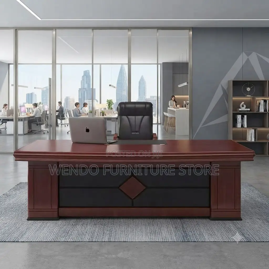 Office Desk; 2 Meters Executive Mahogany Offices Corporate Desk