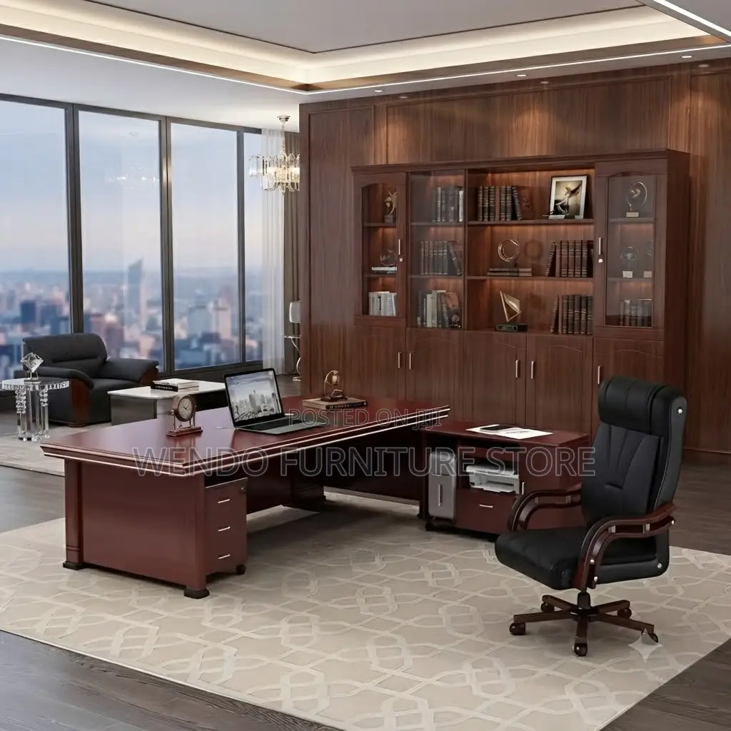 Office Desk; 2 Meters Executive Mahogany Offices Corporate Desk