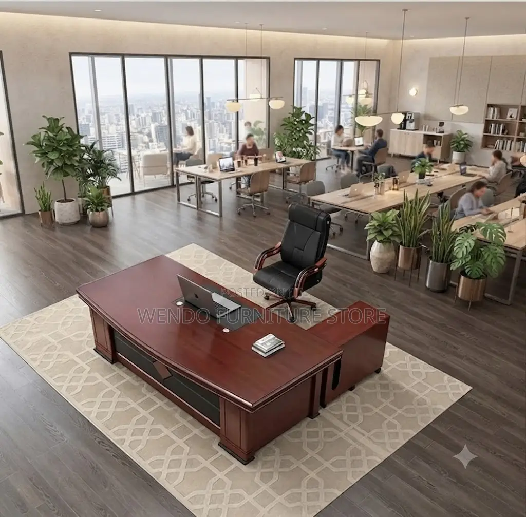 Office Desk; 2 Meters Executive Mahogany Offices Corporate Desk