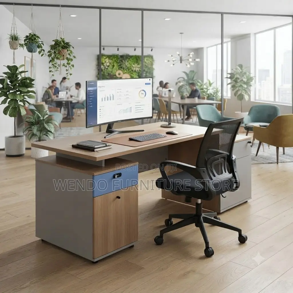 Office Desk; 1.2 Meters Executive Style Study Desk With Drawers
