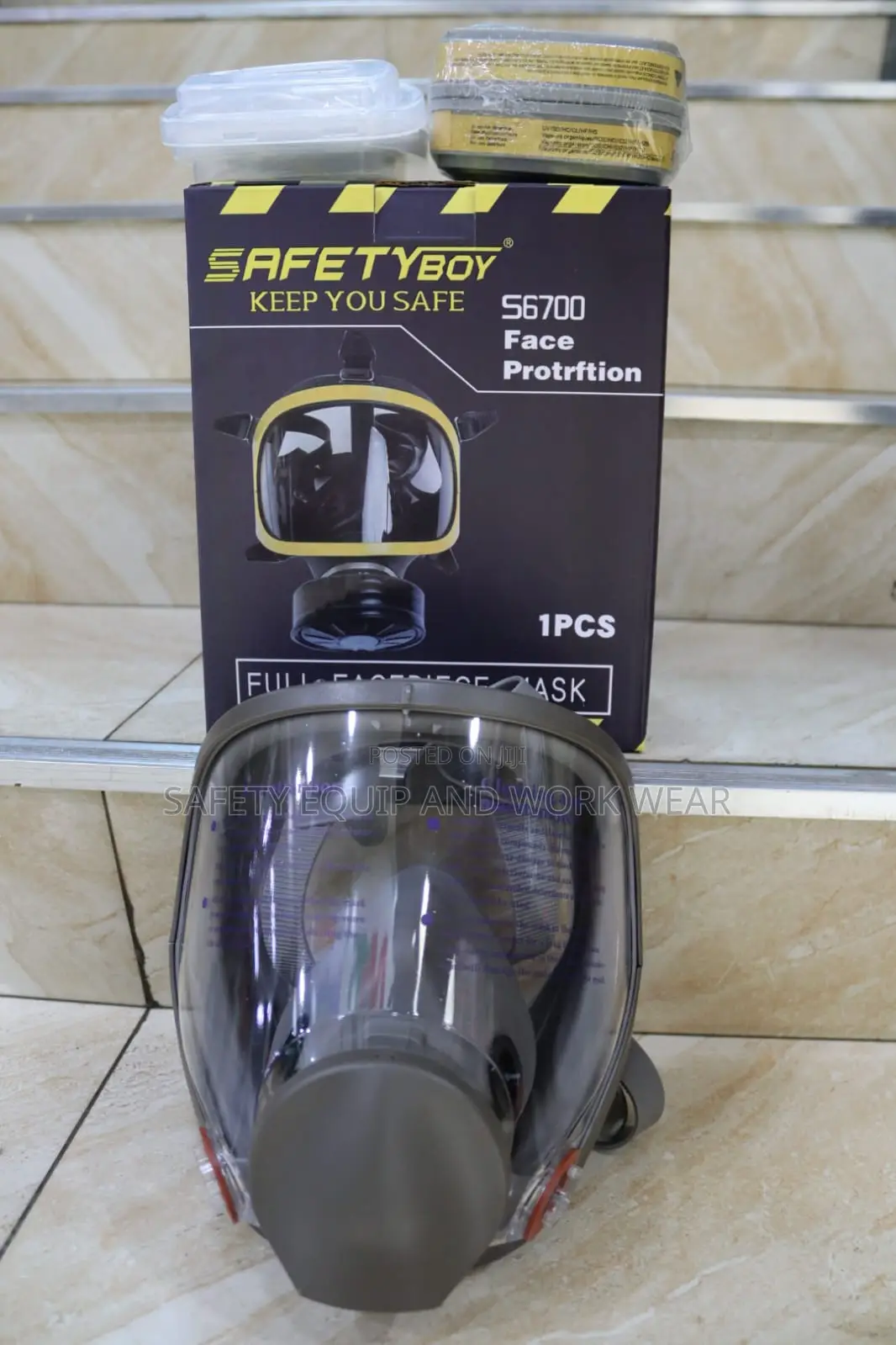 Safety Boy S6700 Full Face Respirator Mask Set With Filter Cartridges