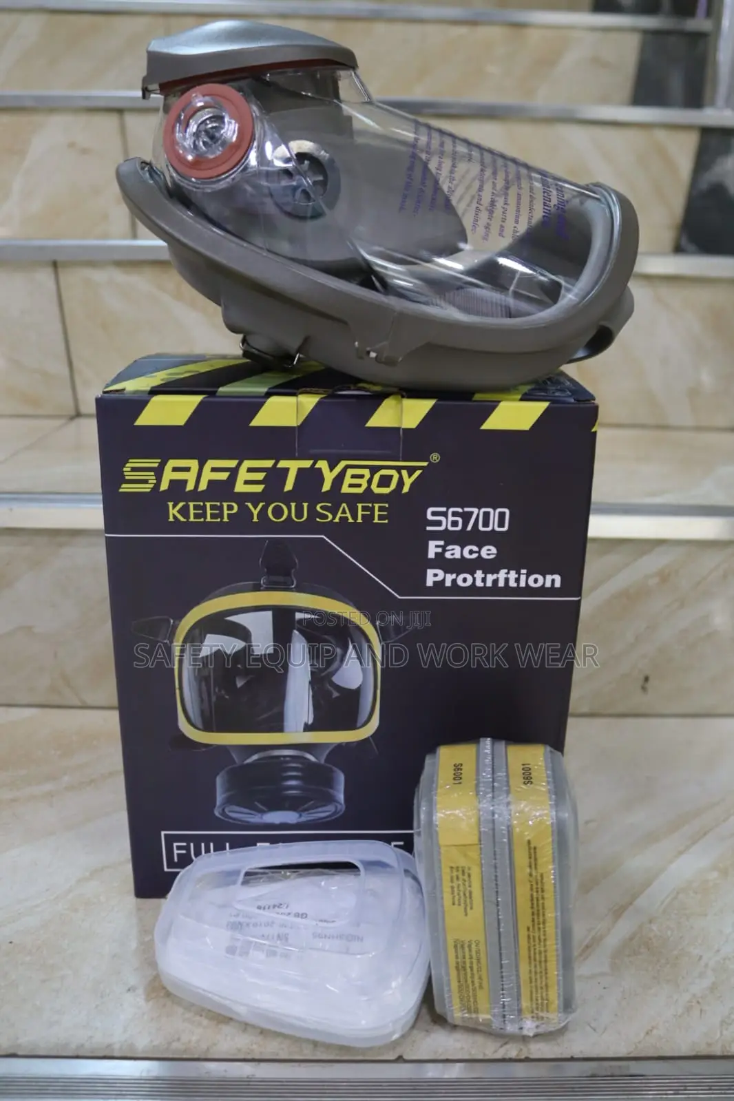 Safety Boy S6700 Full Face Respirator Mask Set With Filter Cartridges