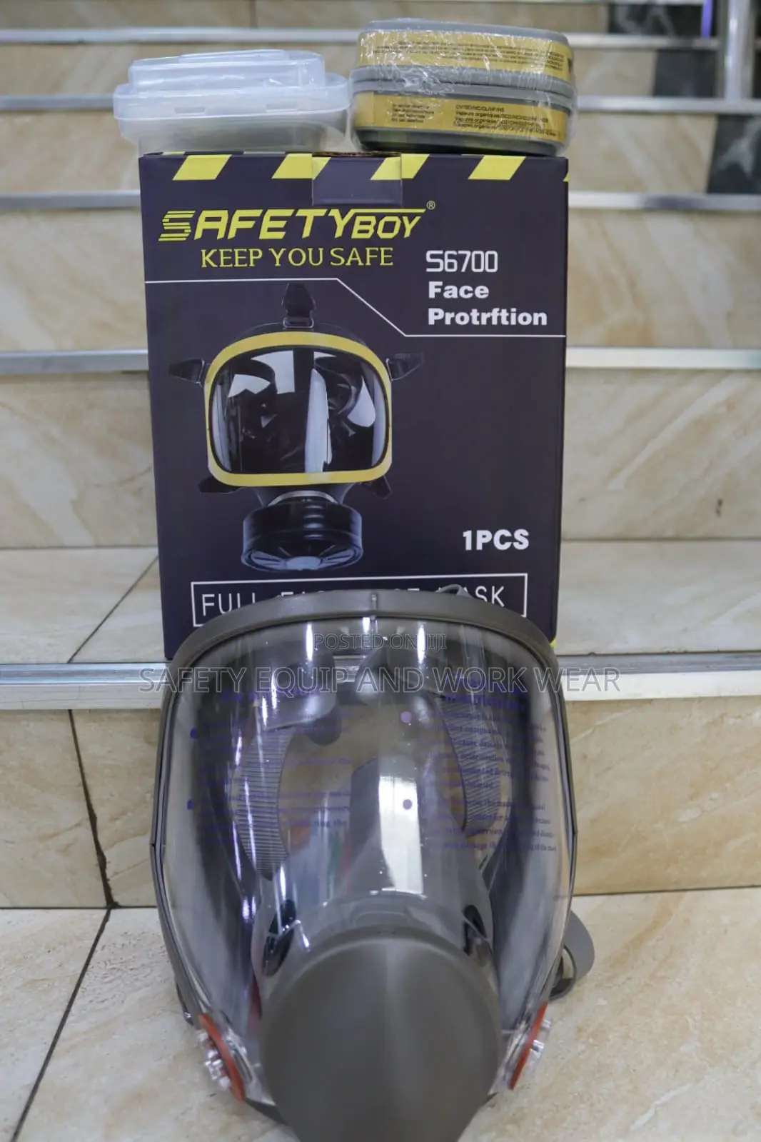 Safety Boy S6700 Full Face Respirator Mask Set With Filter Cartridges