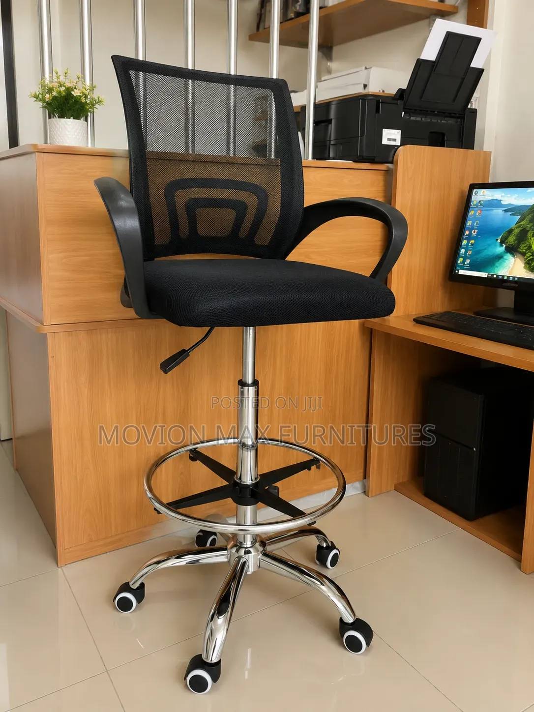 Mesh Office Counter Stools