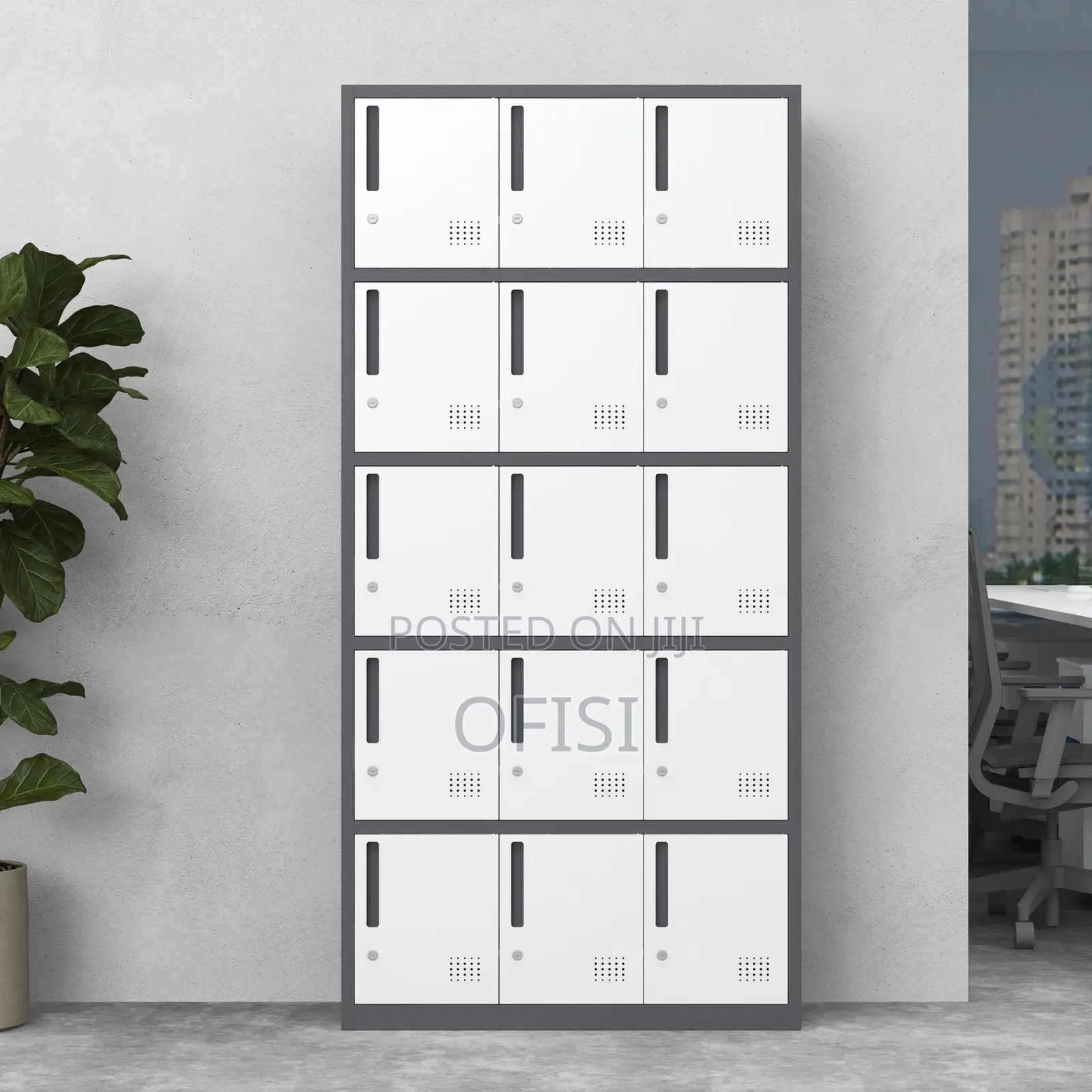 Office Cabinet; 15-Locker Industrial Storage Cabinet